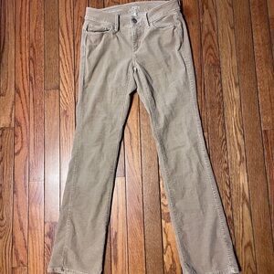 Loft Tan curvy bootcut Corduroy Pants size 0 25 waist petite